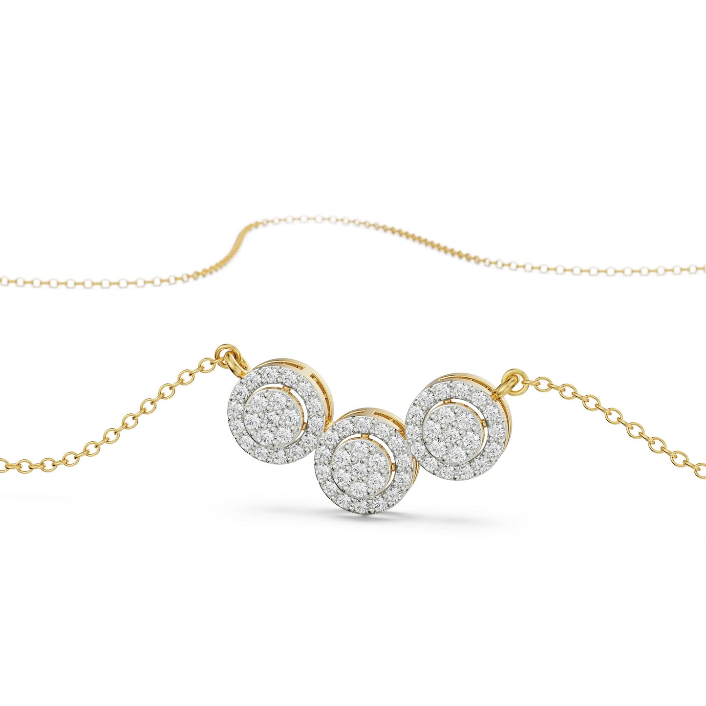 Brilliant Round Halo Necklace