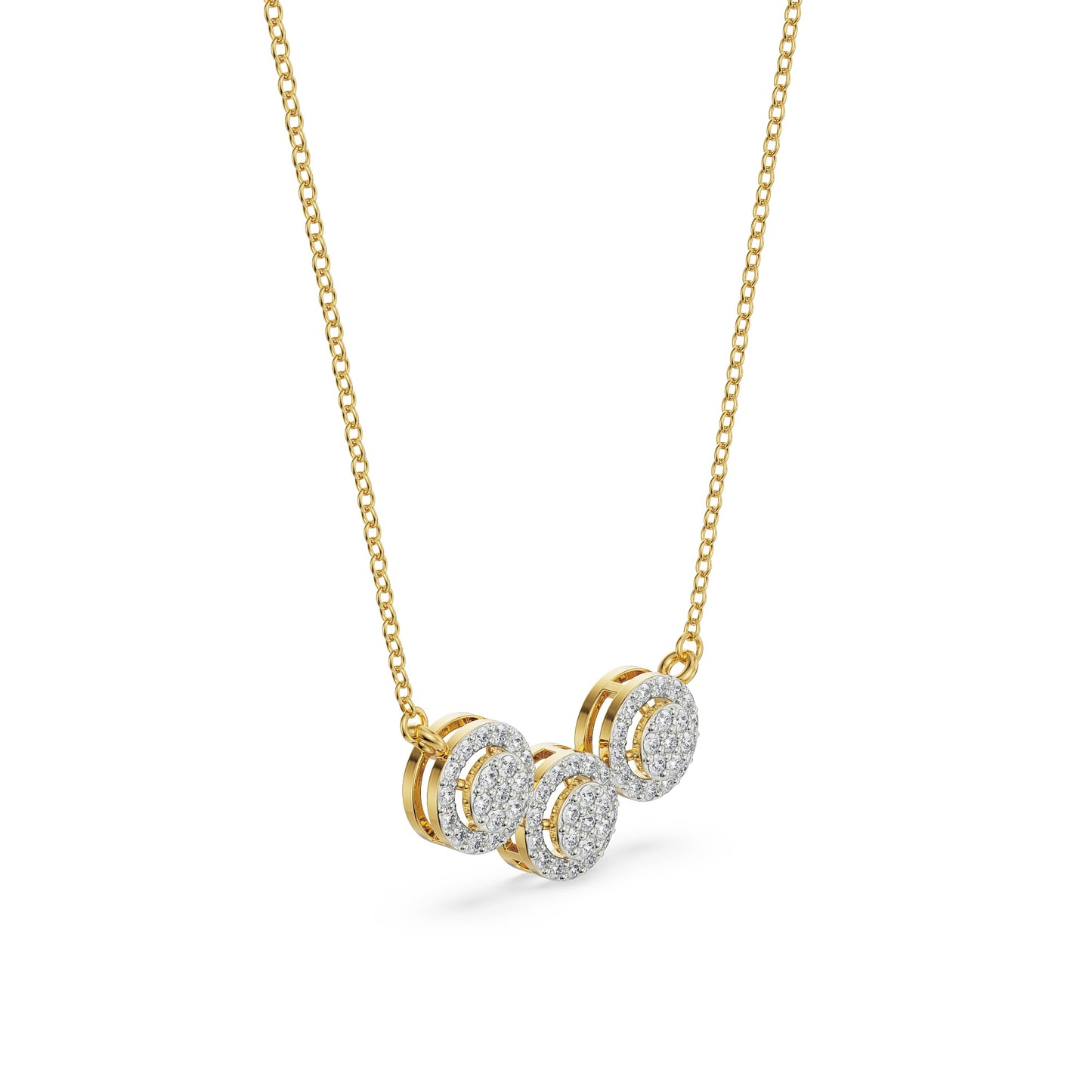 Brilliant Round Halo Necklace