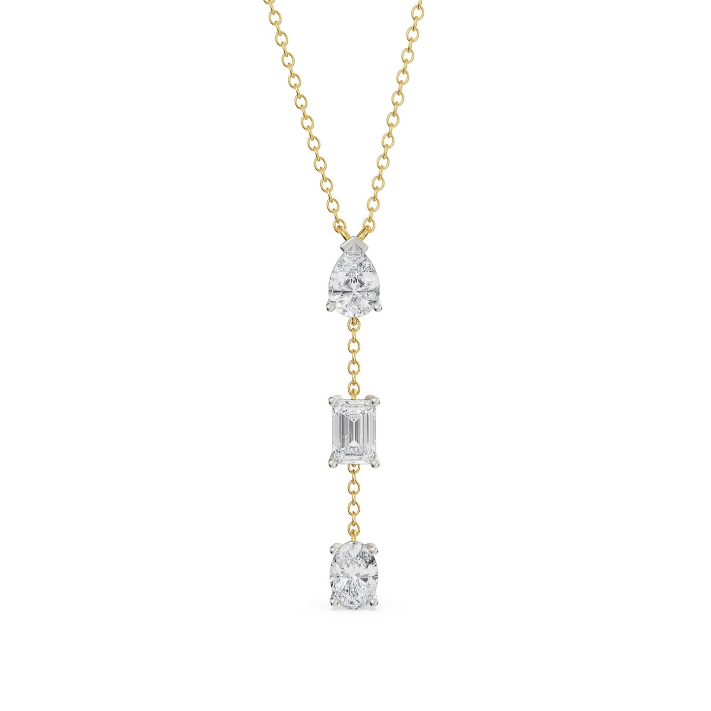 Trio Diamond Drop Necklace