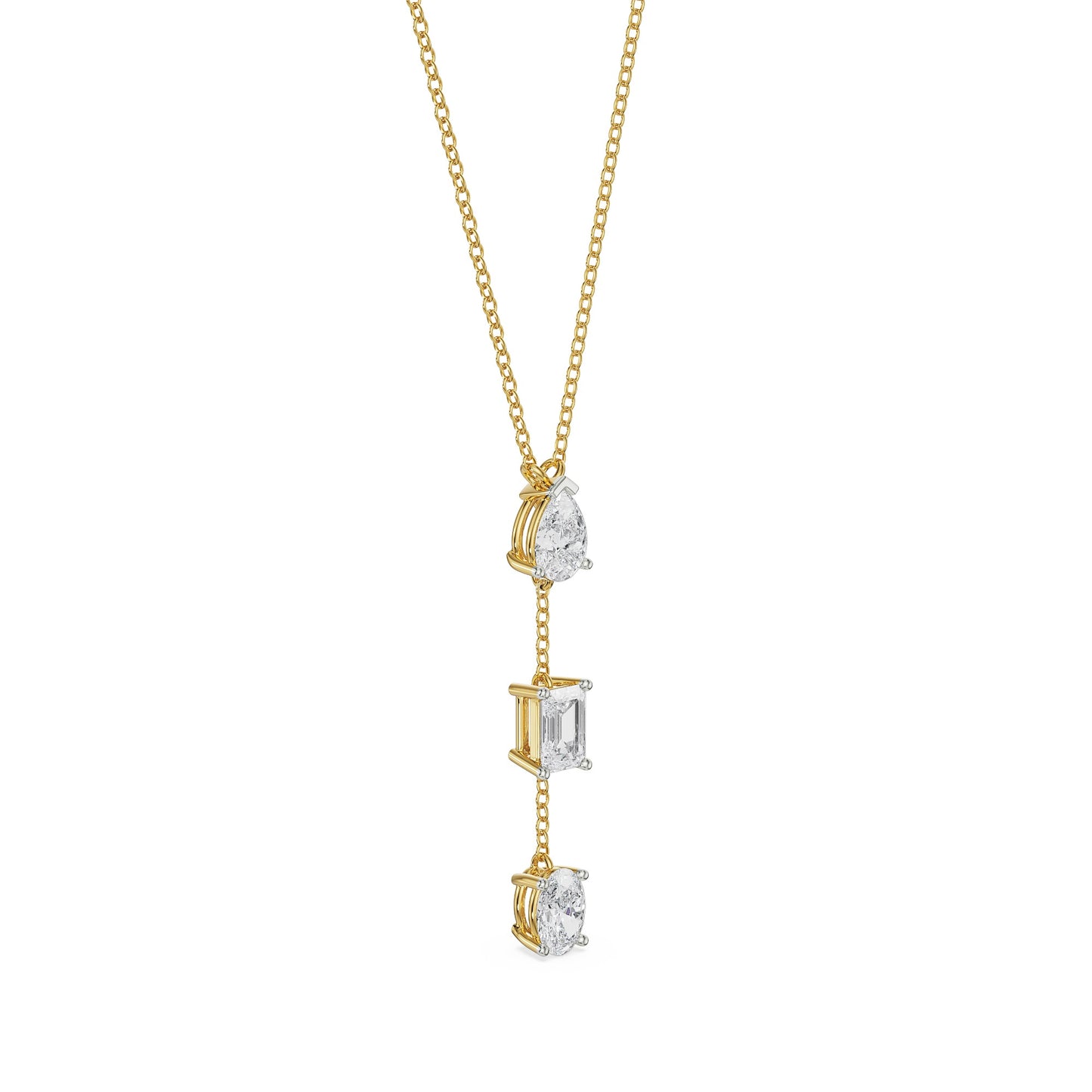 Trio Diamond Drop Necklace