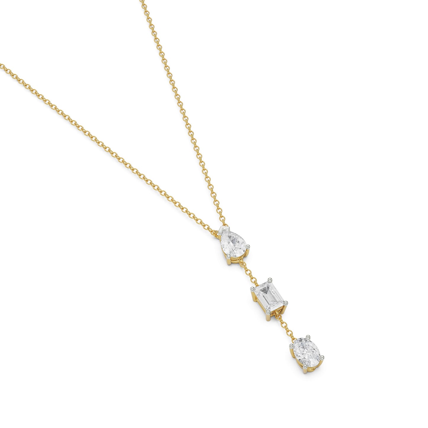 Trio Diamond Drop Necklace
