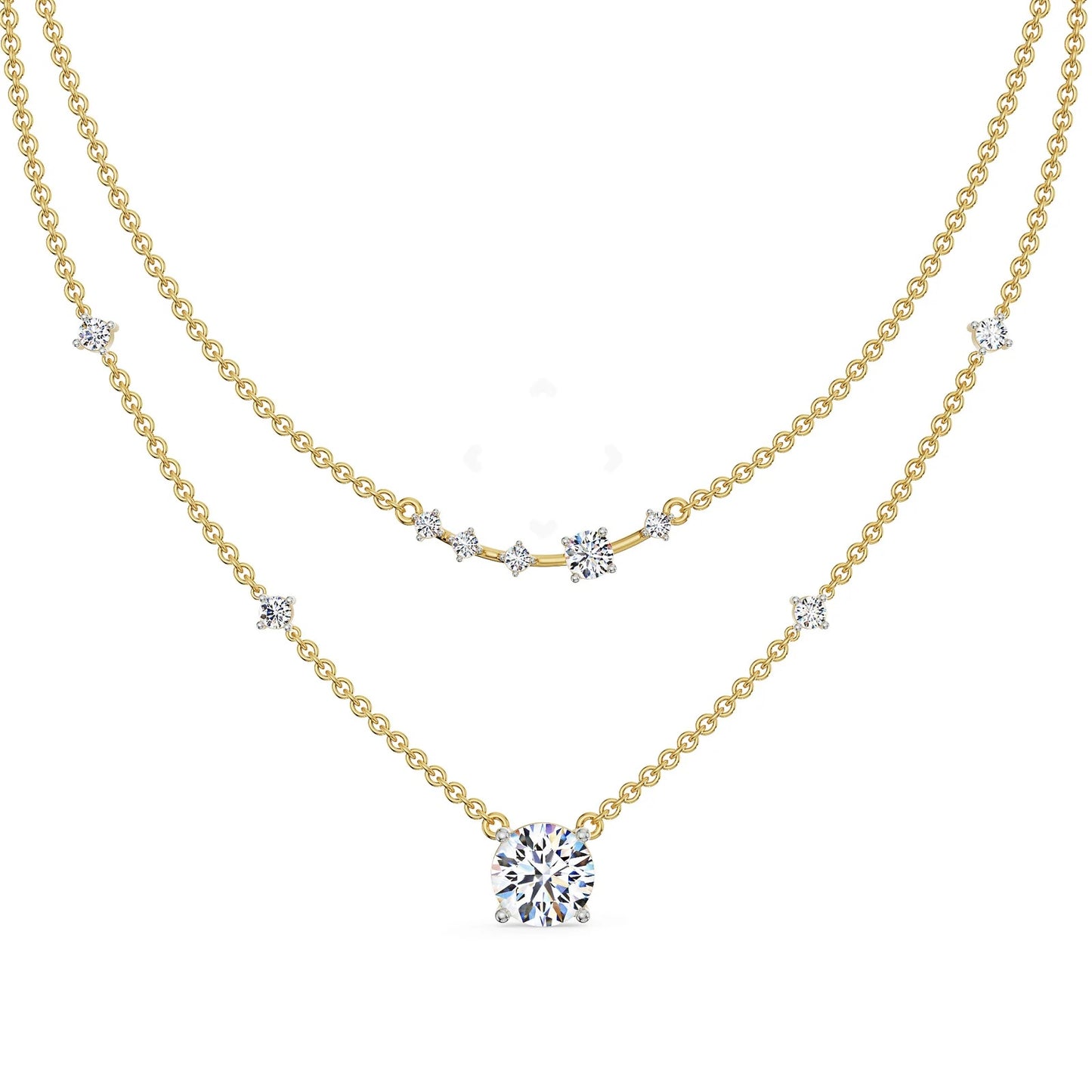 Two Layered Diamond Necklace