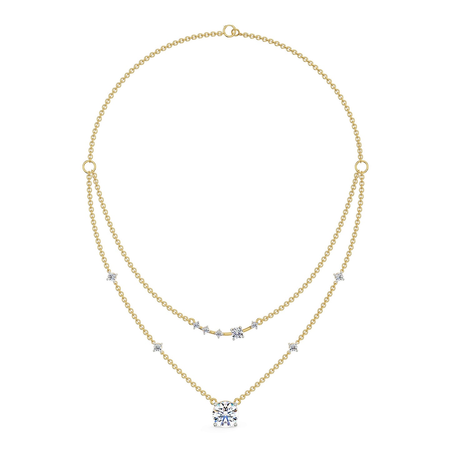 Two Layered Diamond Necklace