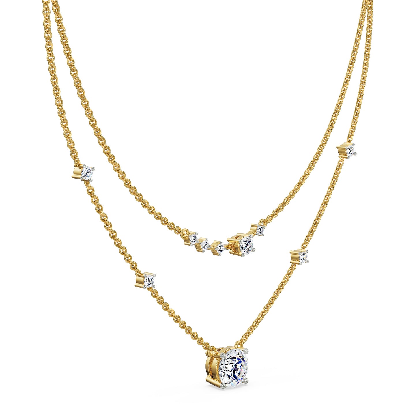 Two Layered Diamond Necklace