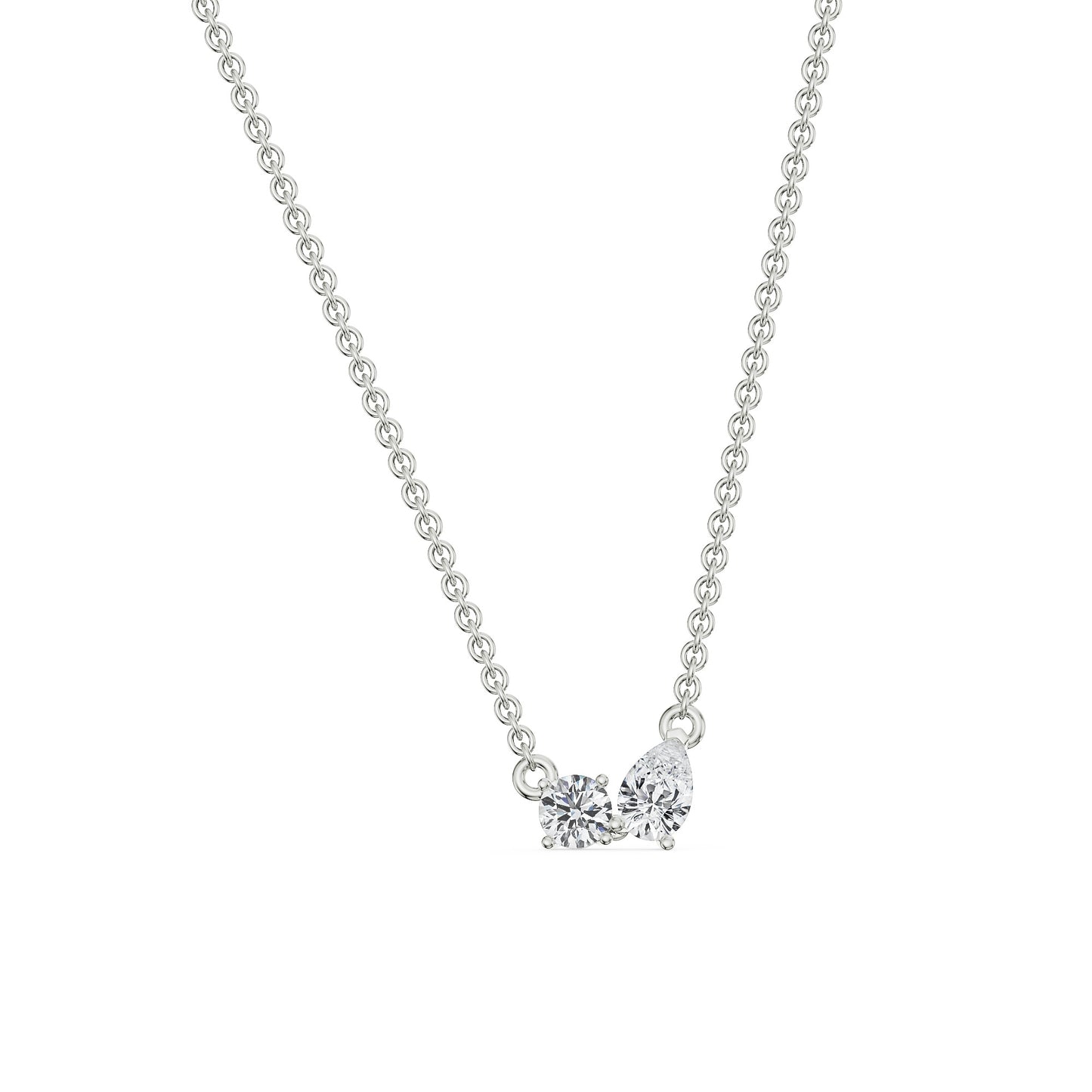 Duo Diamond Solitaire Necklace