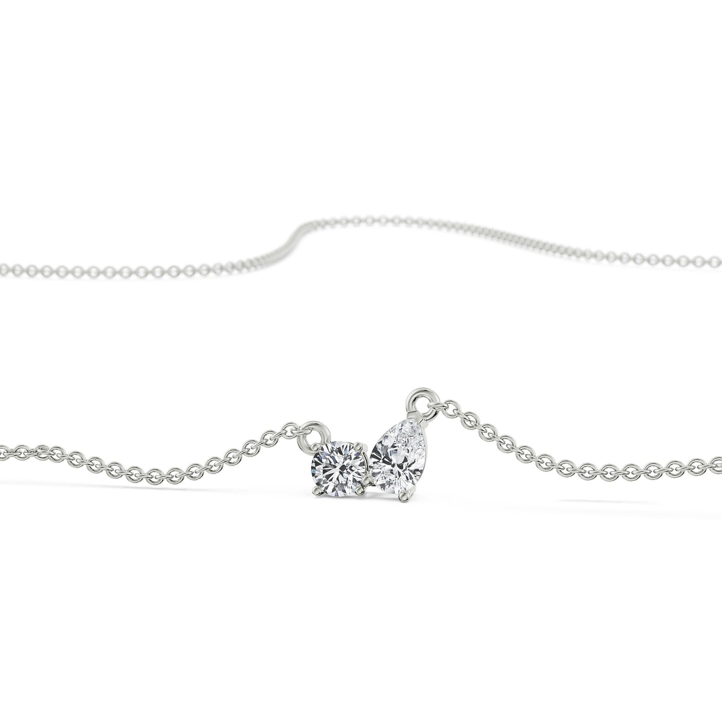 Duo Diamond Solitaire Necklace