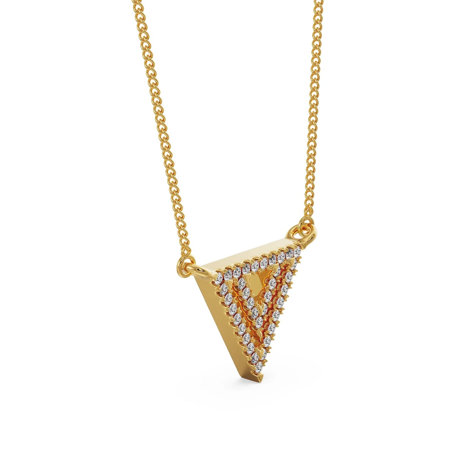 Inverted Triangle Diamond Necklace