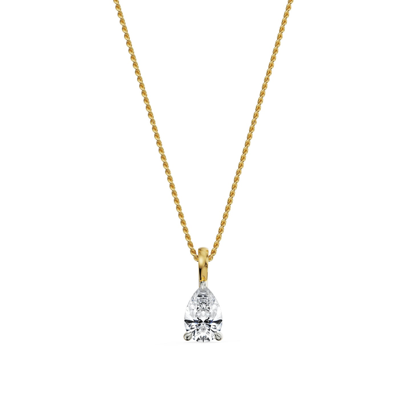 0.5 CT Pear Solitaire Diamond Necklace