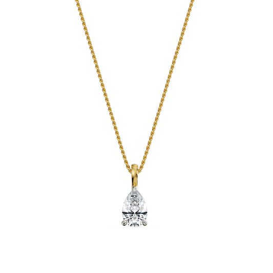 0.5 CT Pear Solitaire Diamond Necklace