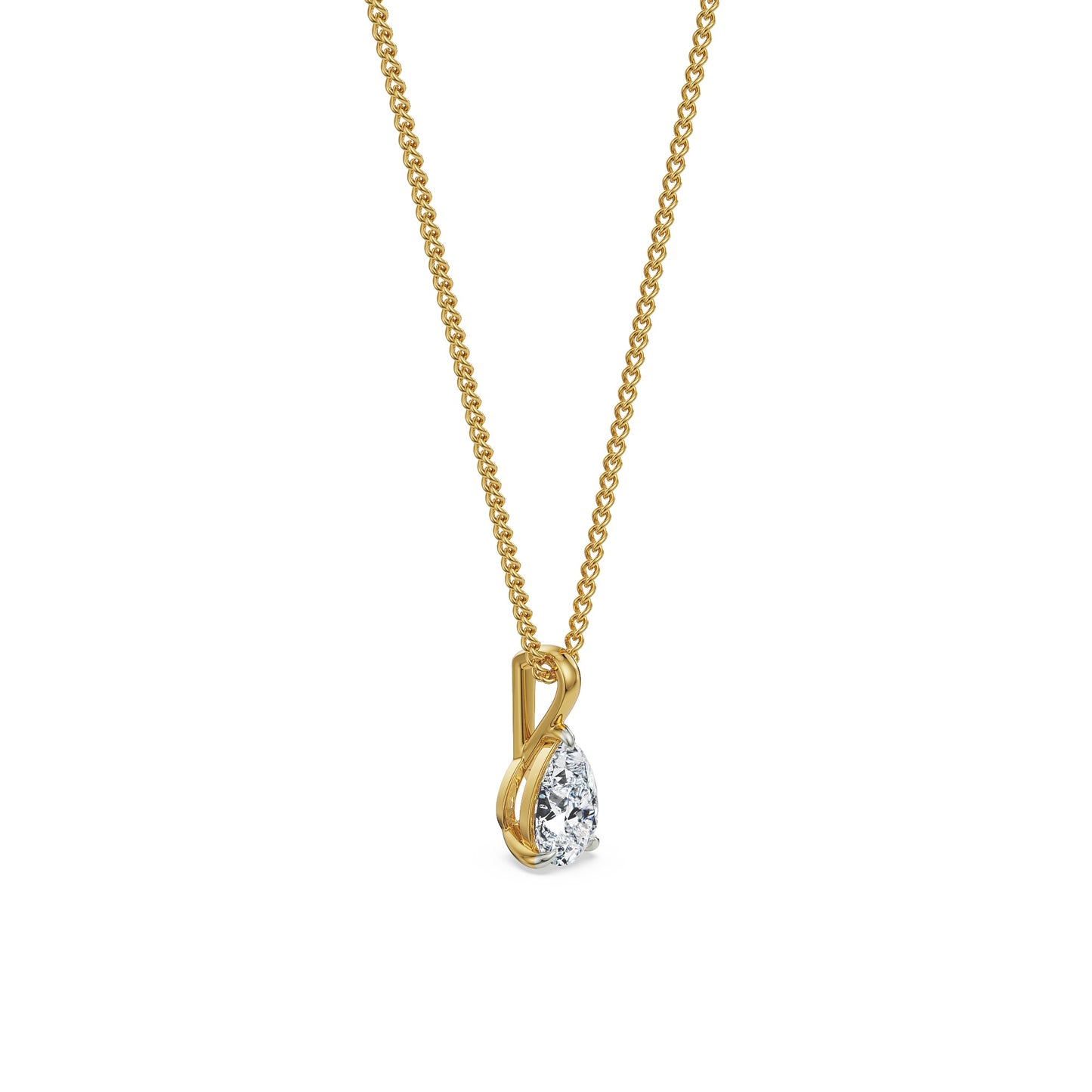 0.5 CT Pear Solitaire Diamond Necklace