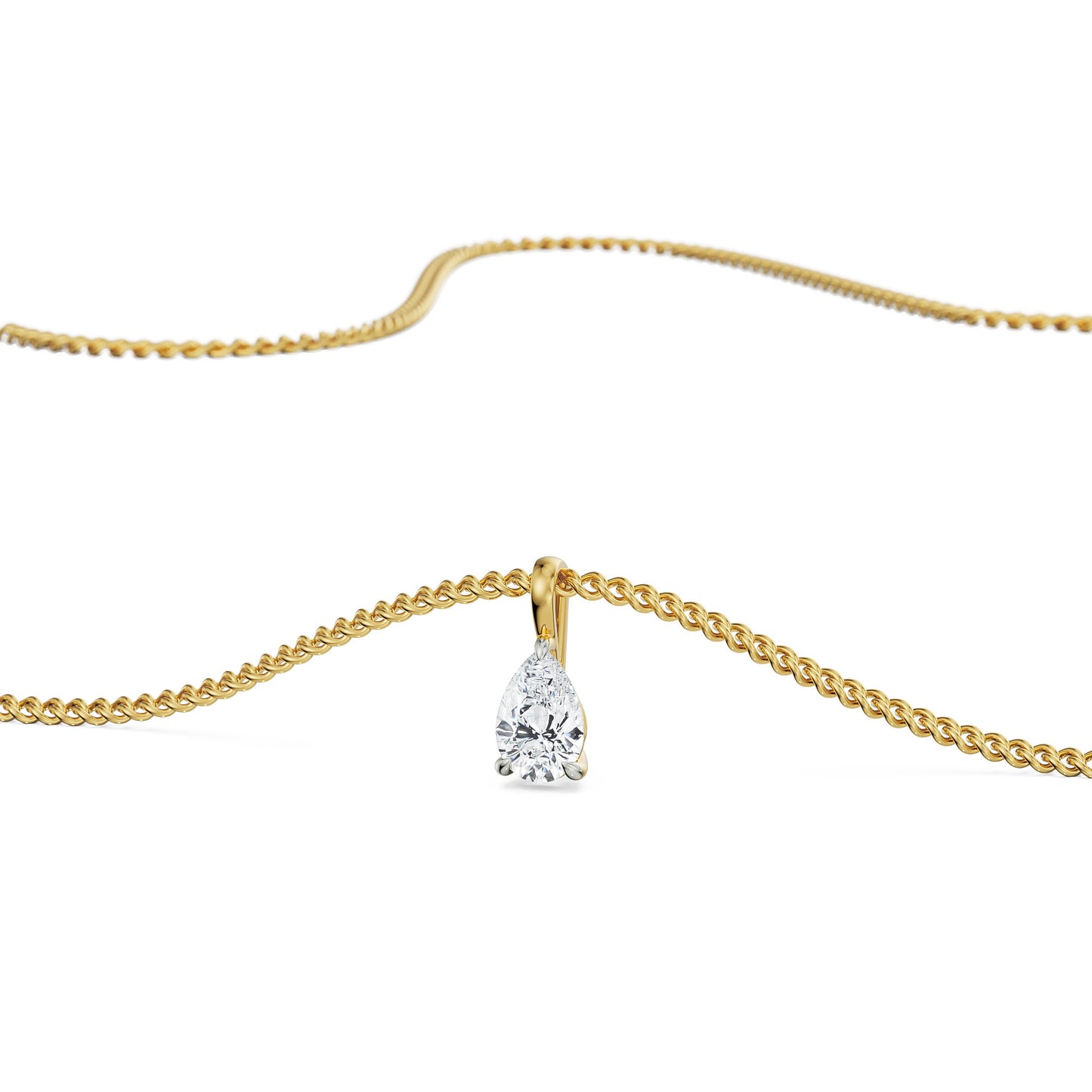 0.5 CT Pear Solitaire Diamond Necklace