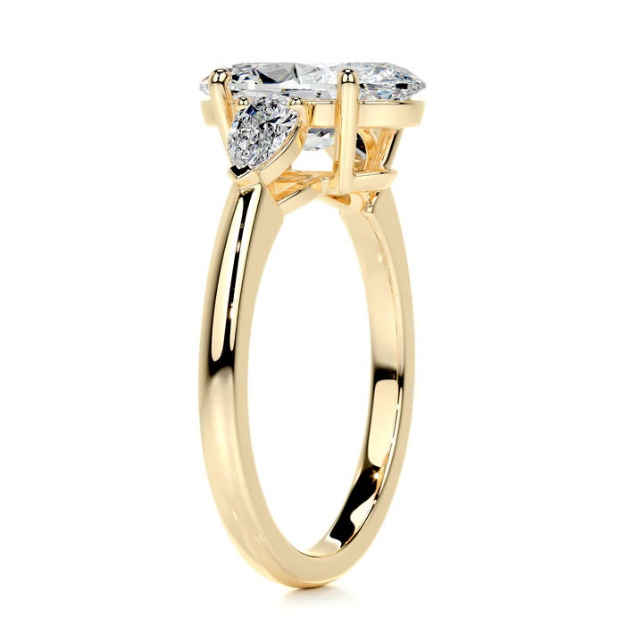 3 CT Solitaire Oval Three Stone Diamond Ring
