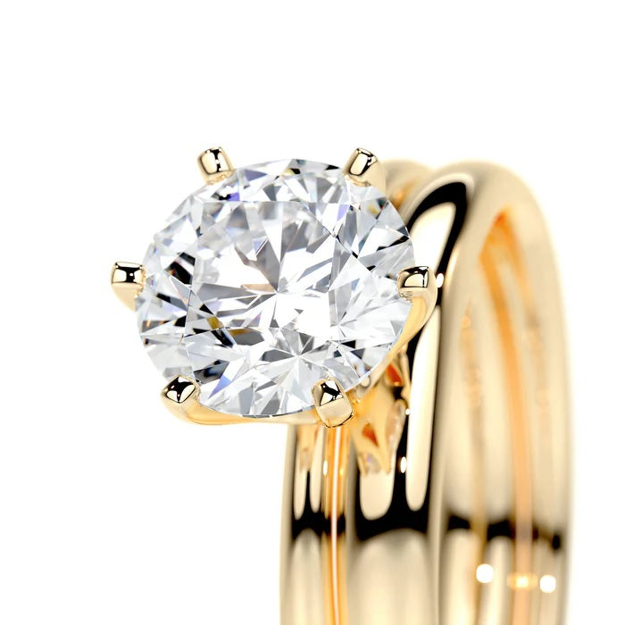 1.5 CT Brilliant Round Solitaire Ring with Matching Band