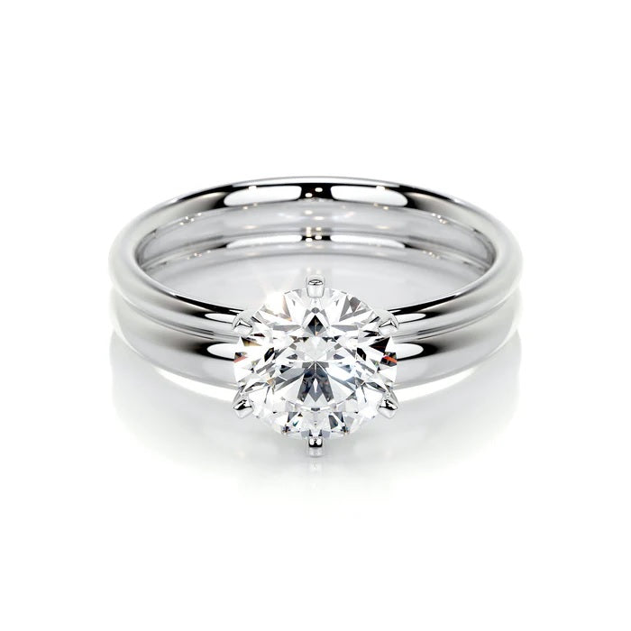 1.5 CT Brilliant Round Solitaire Ring with Matching Band