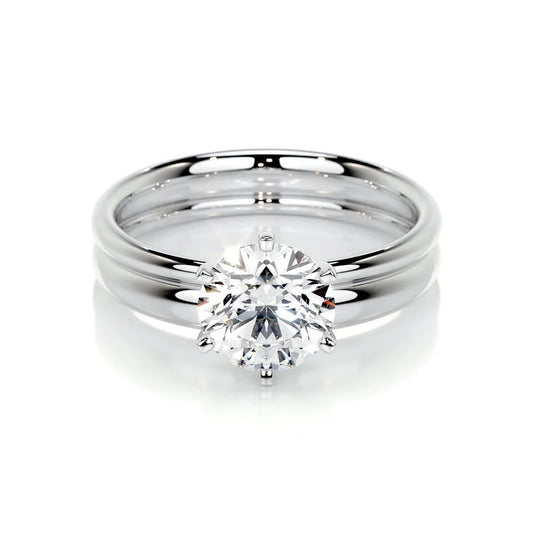 1.5 CT Brilliant Round Solitaire Ring with Matching Band