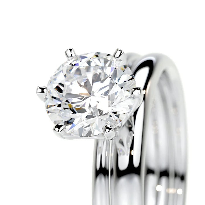 1.5 CT Brilliant Round Solitaire Ring with Matching Band