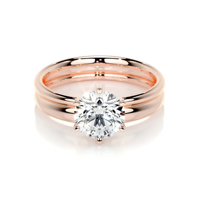 1.5 CT Brilliant Round Solitaire Ring with Matching Band