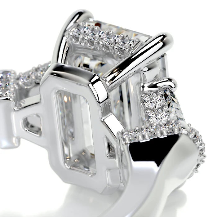3.0 CT Emerald Three Stone Diamond Ring