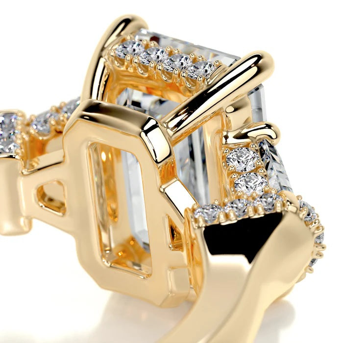3.0 CT Emerald Three Stone Diamond Ring
