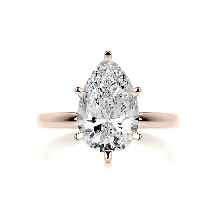 1 CT Solitaire Pear Cut Diamond Ring