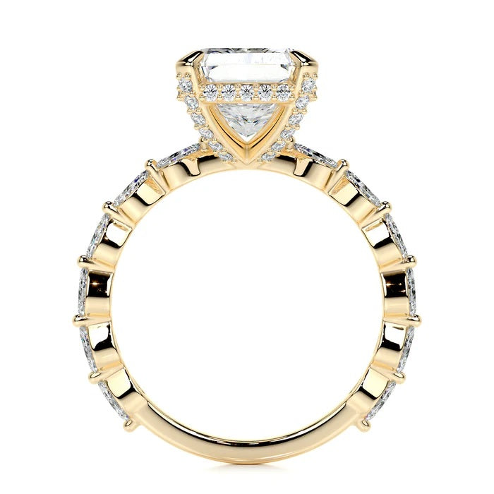 4 CT Solitaire Radiant Diamond Accent Ring