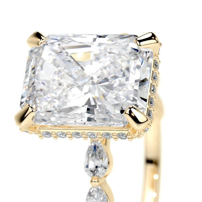 4 CT Solitaire Radiant Diamond Accent Ring
