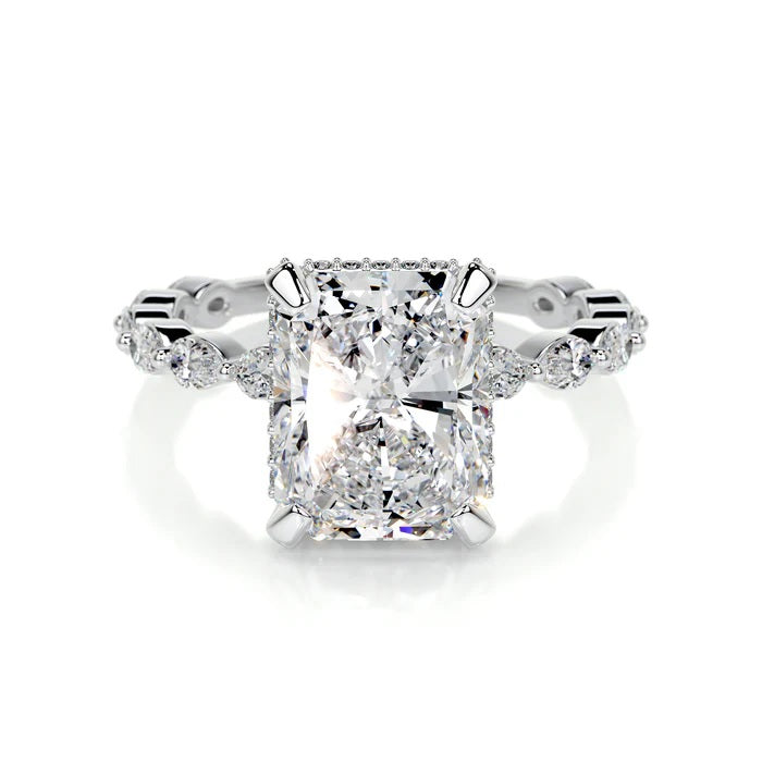 4 CT Solitaire Radiant Diamond Accent Ring