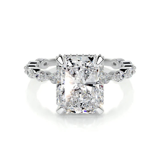 4 CT Solitaire Radiant Diamond Accent Ring