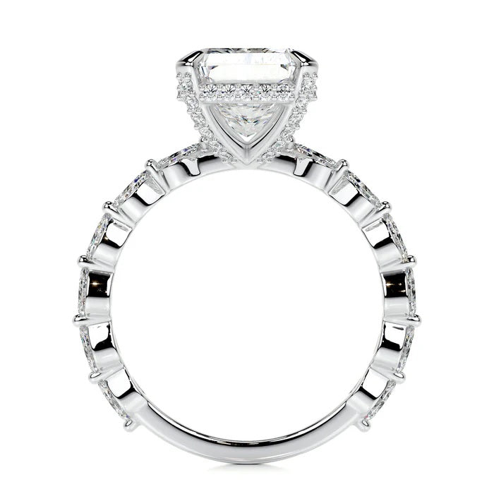 4 CT Solitaire Radiant Diamond Accent Ring