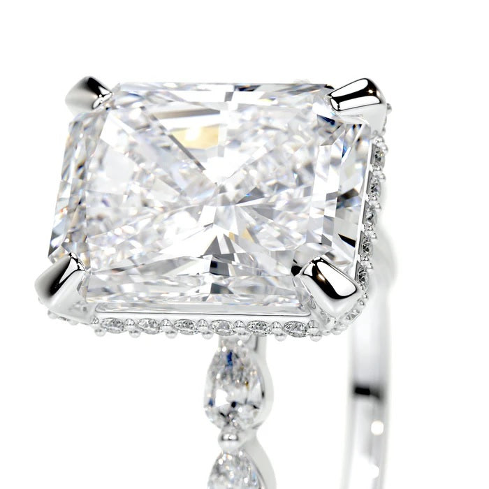 4 CT Solitaire Radiant Diamond Accent Ring