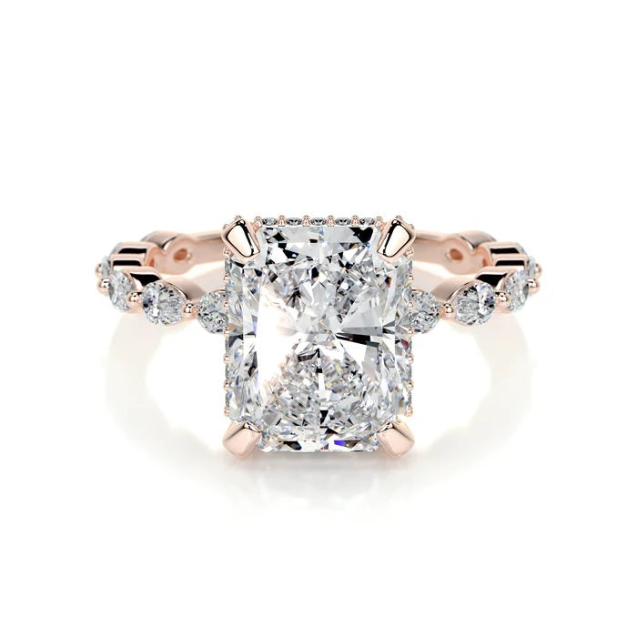4 CT Solitaire Radiant Diamond Accent Ring