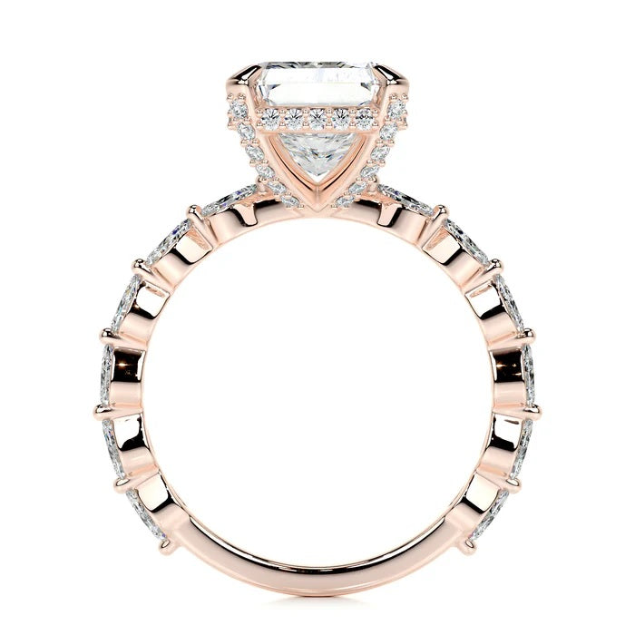 4 CT Solitaire Radiant Diamond Accent Ring