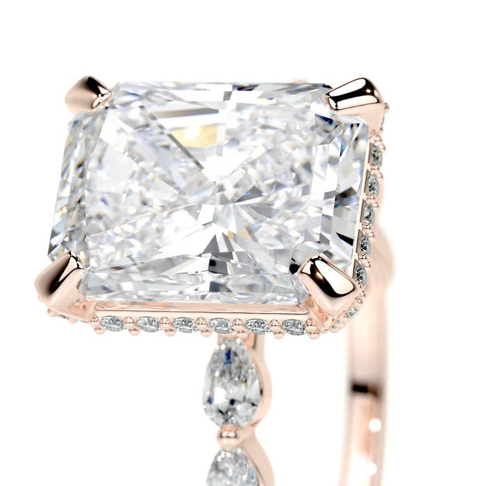4 CT Solitaire Radiant Diamond Accent Ring