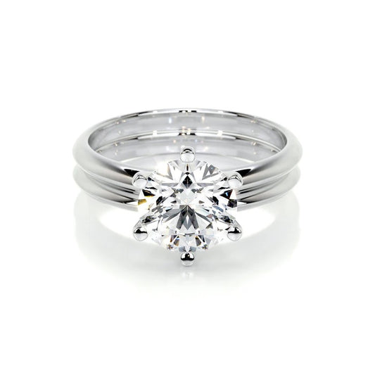 3 CT Brilliant Round Solitaire Diamond Ring with Matching Band