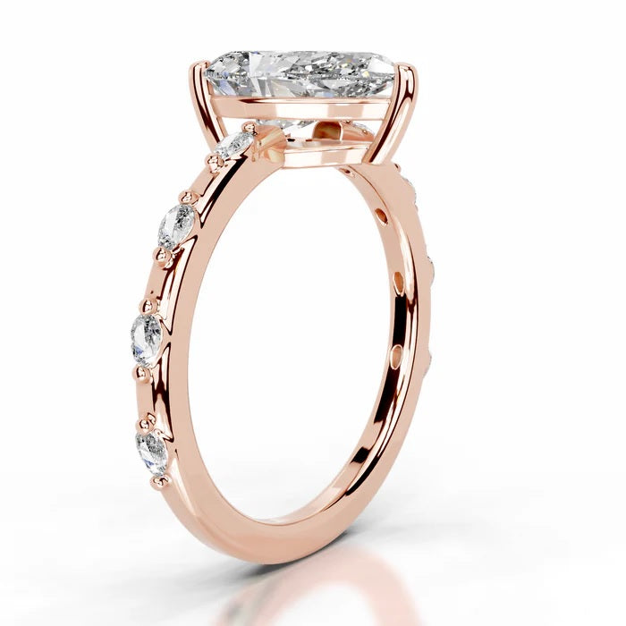 2 CT Solitaire Pear Cut Diamond Accent Ring