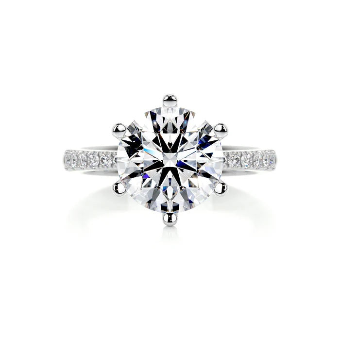 3 CT Brilliant Round Accent Ring