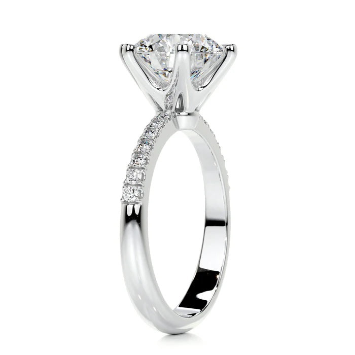 3 CT Brilliant Round Accent Ring