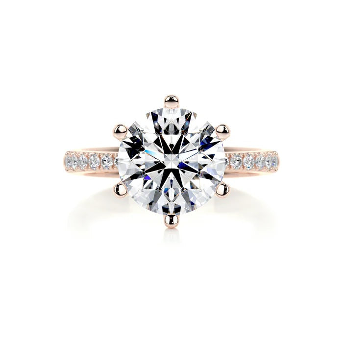 3 CT Brilliant Round Accent Ring
