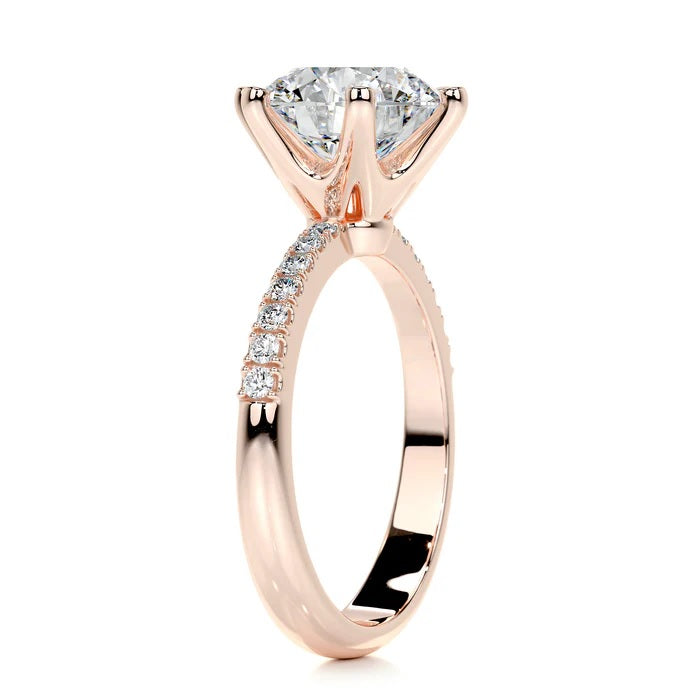 3 CT Brilliant Round Accent Ring