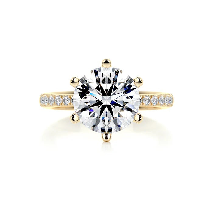 3 CT Brilliant Round Accent Ring
