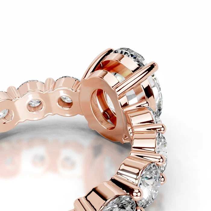 2 CT Solitaire Oval Cut Diamond Accent Ring