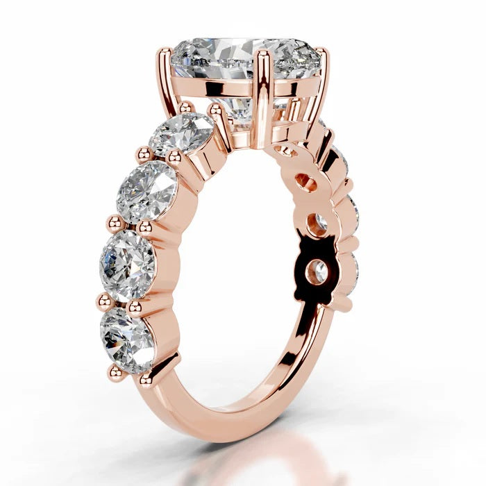 2 CT Solitaire Oval Cut Diamond Accent Ring