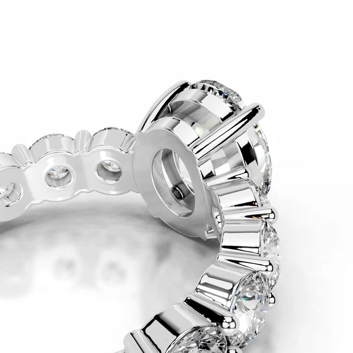 2 CT Solitaire Oval Cut Diamond Accent Ring