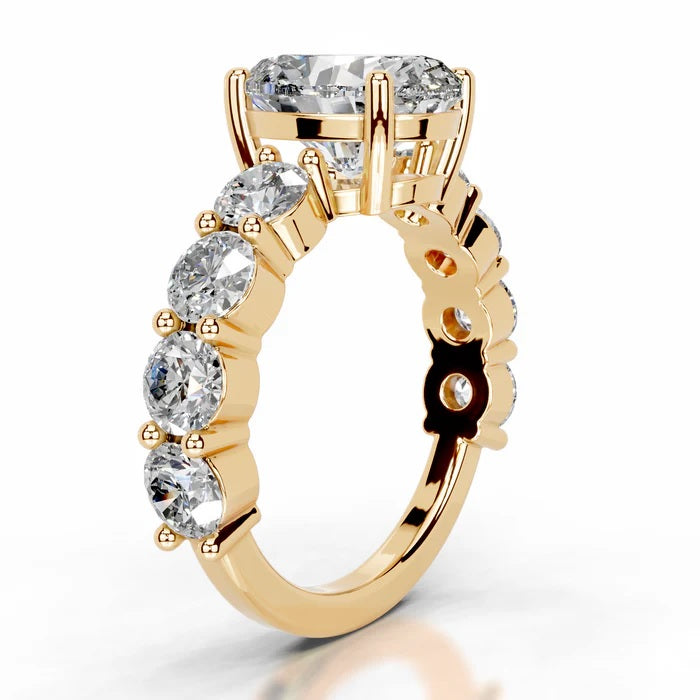 2 CT Solitaire Oval Cut Diamond Accent Ring