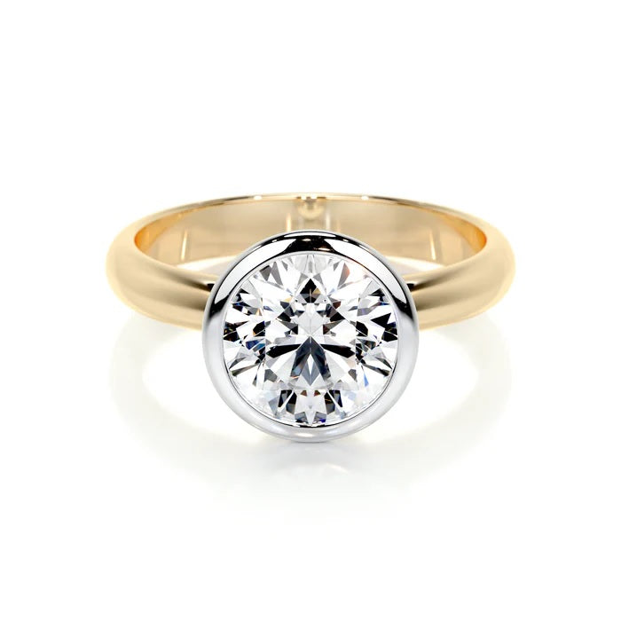 3 CT Solitaire Brilliant Round Diamond Bezel Ring