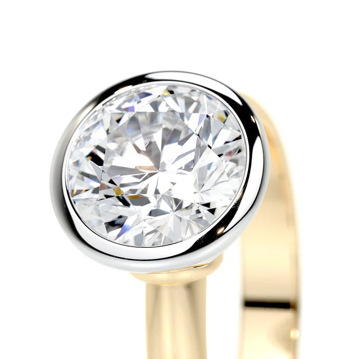 3 CT Solitaire Brilliant Round Diamond Bezel Ring