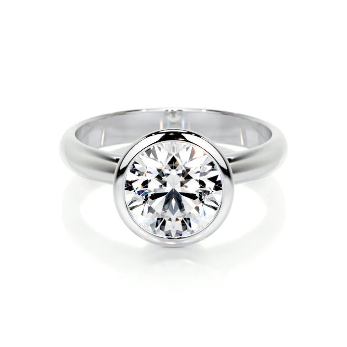 3 CT Solitaire Brilliant Round Diamond Bezel Ring