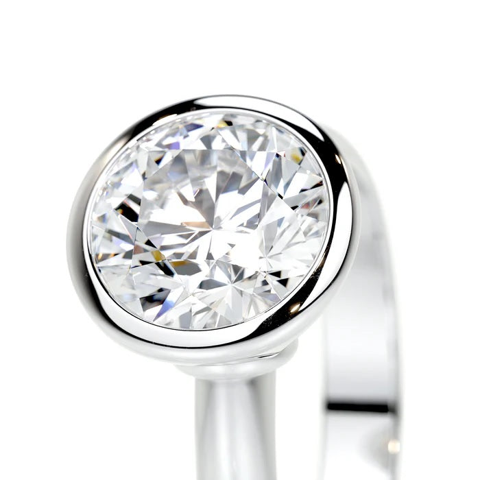 3 CT Solitaire Brilliant Round Diamond Bezel Ring