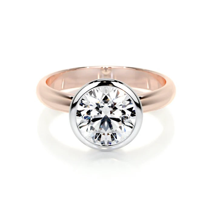 3 CT Solitaire Brilliant Round Diamond Bezel Ring