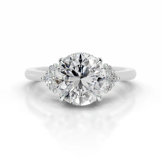 2 CT Brilliant Round Solitaire Diamond Accent Ring